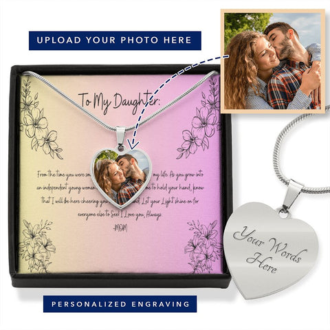 To My Daughter custom heart necklace